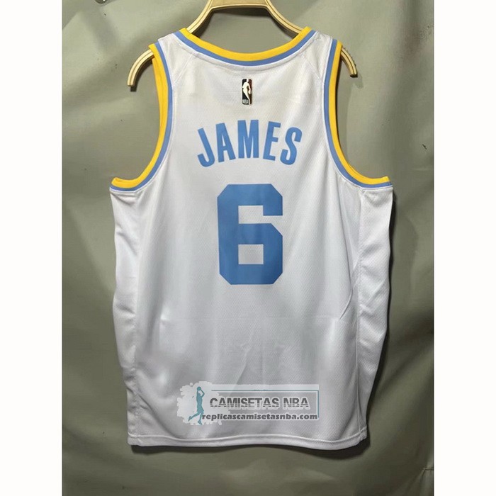 Camiseta Los Angeles Lakers LeBron James NO 6 Classic 2022-23 Blanco